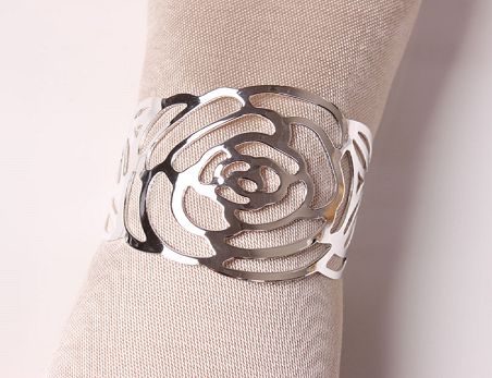 Flower shape Metal Half Opening Napkin Rings