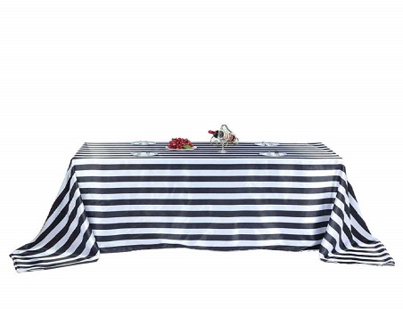 90″x156″ Stripe Satin Rectangle Tablecloth