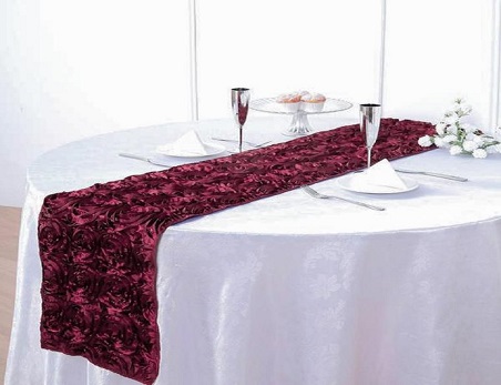 14″x108″  Grandiose Rosette Satin Table Runner