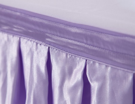 Customed size plain ruffled satin table skirt