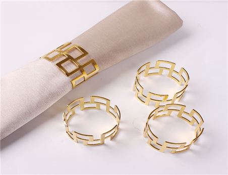 Gold Metal Napkin Ring, Round Elegant Rings Sash Holder Napkin Buckles for Wedding Hotel Dining Table Decoration China Wholesale