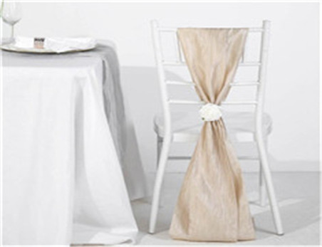 Wholesale High Quality Crinkle Taffeta Chair Sashes for Wedding Decoration