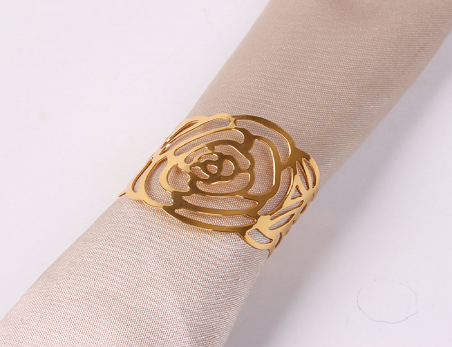 Flower shape Metal Half Opening Napkin Rings