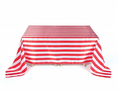 90″x156″ Stripe Satin Rectangle Tablecloth