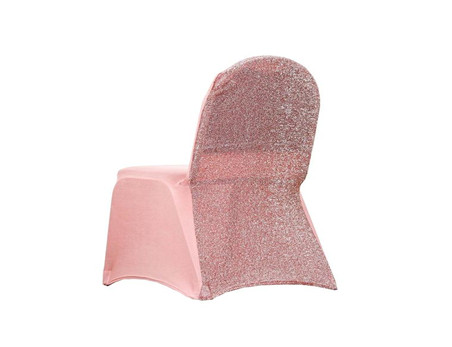 Spandex Stretch Banquet Chair Cover With Metallic Glittering Back