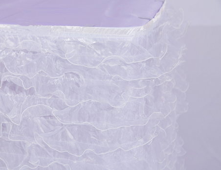 Customed size white multi-layers ruffled organza table skirt