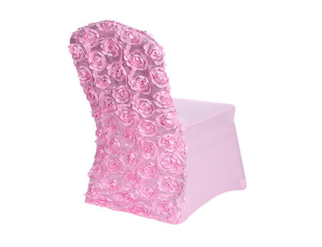 Elegant Event Colorful Wedding Rosette white spandex Chair Cover