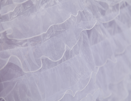 Customed size white multi-layers ruffled organza table skirt