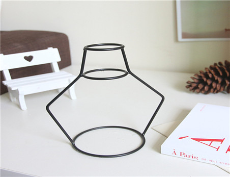 Hot sale gold metal frame vase in multi-shaped home decoration iron vase