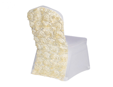 Elegant Event Colorful Wedding Rosette white spandex Chair Cover