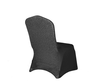 Spandex Stretch Banquet Chair Cover With Metallic Glittering Back