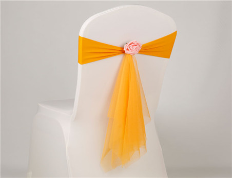 Wedding Mesh Chair Cover Sashes With flower Events Supplies Party Decoration