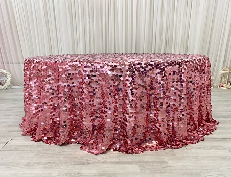 18mm Sequin Satin/Mesh Round Table Cloth