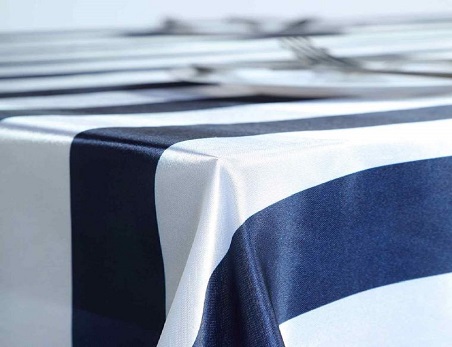 90″x156″ Stripe Satin Rectangle Tablecloth