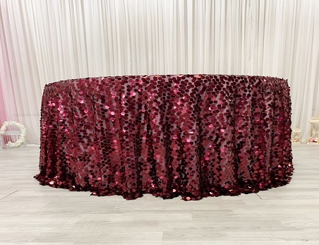 18mm Sequin Satin/Mesh Round Table Cloth