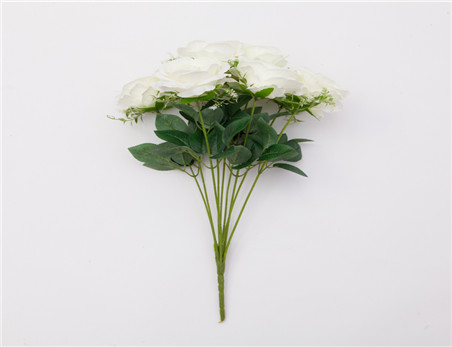 Hot-selling  Decorative Artificial Flower, Real Touch Silk Pure White Rose Flower for Home Wedding Decoration Flower