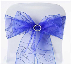 Wholesale Factory Price Wedding Decorative Embroidered Organza Chair Sashes