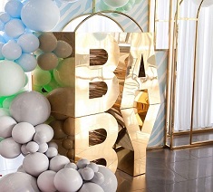 Birthday party decorations acrylic baby letter backdrop