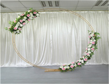 Metal double loop gold backdrop for wedding decoration