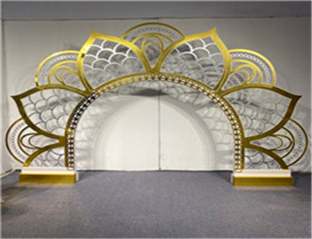 Classic arabic gate gold arbor for event backdrop decoration