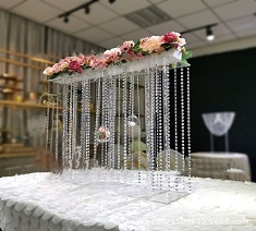 Acrylic Chain Rectangle Flower Stand Wedding Centerpiece