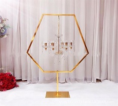 Metal Gold Fan Shape Wedding Centerpiece