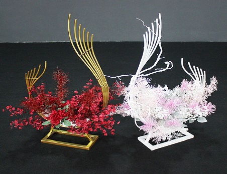 Metal Peacock Flower Stand Table Centerpiece