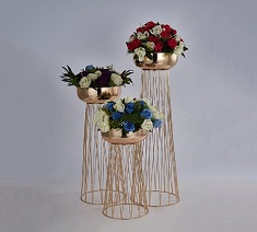 3 pcs Golden Metal Flower Stands