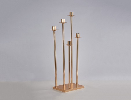 5 Head Gold Metal Candlestick Holder