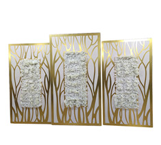 Luxury Gold Acrylic Flower Wall Backdrop Wedding Stage Decoration