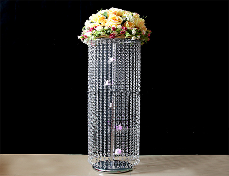 Crystal cylinder bead chain centerpiece