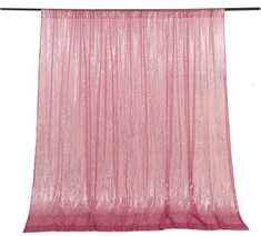 8Ft x 8Ft 3mm Sequin Satin Curtains For Photo Booth Backdrop With Rod Pocket