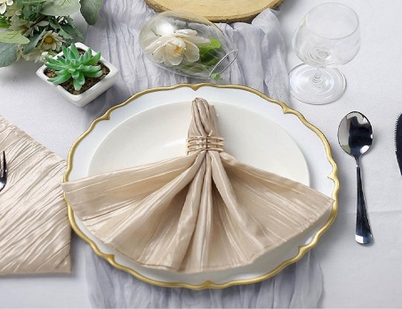 20″x 20″ Accordion Crinkle Taffeta Napkins