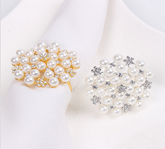 Pearl Flower Shape Napkin Ring