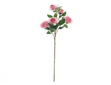 Pink Silk Long Stem Roses Artificial Flower for Home and Wedding Party Decoration