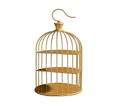 3-Tier Gold Metal Bird Cage Cupcake Cake Stand