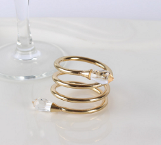 Spiral Crystal Stainless Steel Napkin Rings