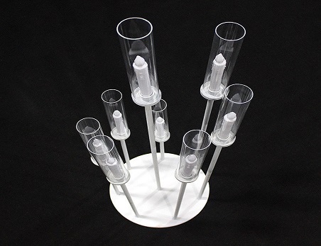 8 Arms Gold Cluster Candle Holder With 8 Glass Shades