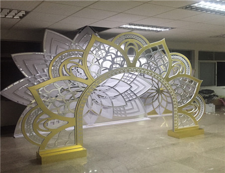 Classic arabic gate gold arbor for event backdrop decoration