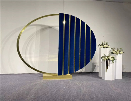 2021 new elegant pvc/acrylic round Velvet Stand Clear Wedding Backdrop decor luxury background wall