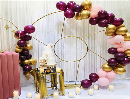 Windmill Stainless Steel Round Gold Backdrop Luxury Wedding Decoration