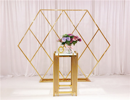 Gold Stainless Steel Backdrop Decoration Wedding Backdrop