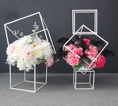 Square White Metal Wedding Flower Stand