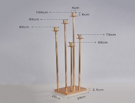 5 Head Gold Metal Candlestick Holder