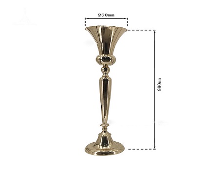 38″ Tall Gold Metallic Flower Vases