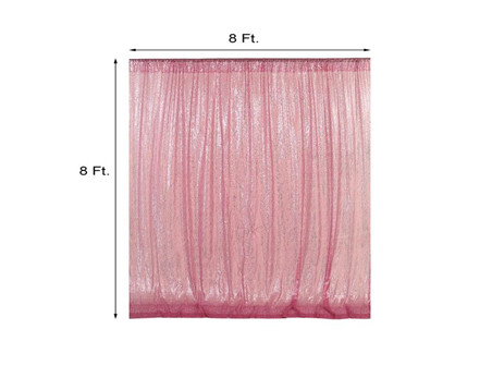 8Ft x 8Ft 3mm Sequin Satin Curtains For Photo Booth Backdrop With Rod Pocket