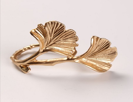 Metal Ginkgo Leaf Shape Napkin Ring