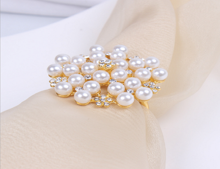 Pearl Flower Shape Napkin Ring