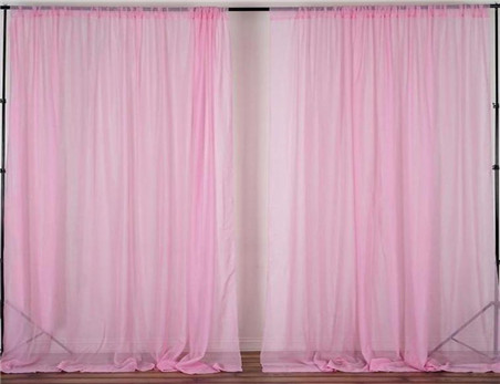 Wholesale Sheer Voile Curtain Panel Party Wedding Decoration Fireproofing Pipe And Drape