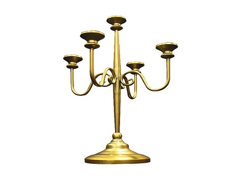 Gold 5 Arm Metal Candelabra